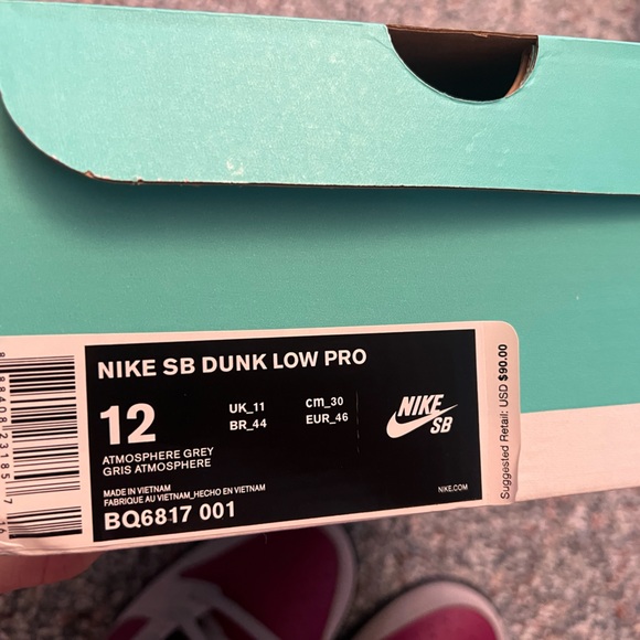 Nike sb mens dunk low size 12 true berry red grey blue 2019 dead stock new - Picture 10 of 12